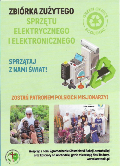 Zbiórka zużytego sprzętu elektrycznego i elektronicznego jako wsparcie dla Polskich Misjonarzy