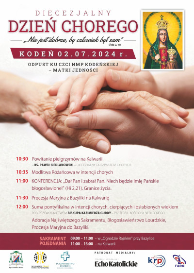 Zaproszenie do udziału w Diecezjalnej Pielgrzymce Chorych do Sanktuarium Kodeńskiego