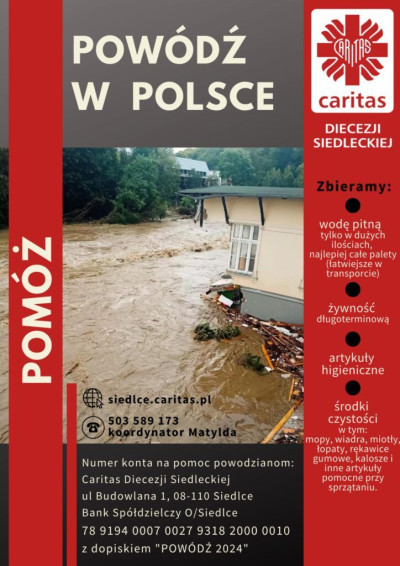 Zbiórka dla powodzian wrzesień 2024