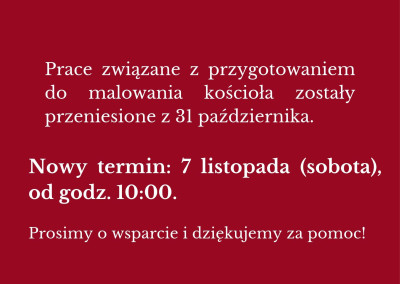 Przygotowanie do malowania kościoła
